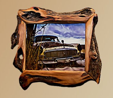 custom live edge wood frames - unusual rustic wood picture frame